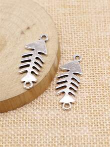 10 Stück 31x12mm Fischgräten-Verbindungselemente als Charms für DIY Armband, Halskette, Schmuckherstellung, Handwerkskunst - Fischgrätenverbinder - Übersicht 5