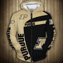 Purdue Boilermakers Zip Up Hoodie 3D (2) - Multicolor - View 2