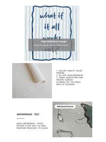 1pc Frameless 'What If Everything Goes Right?' Inspirational Quote Wall Art - Blue Stripe Motivational Poster, Minimalist Calming Aesthetic Print For Bedroom, Dorm, Home Office Classroom, Room Decor Bedroom, Decoration, Prints For Wall, Posters, Vintage Decor, Party Decor & Best Gift Choice - Word - View 9