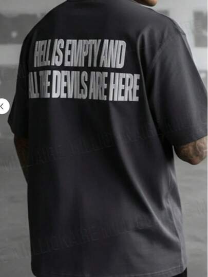 T-shirt surdimensionné pour hommes de couleur unie, de bonne qualité, avec impression de lettres