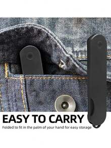 Multi-Functional Men's Folding Comb, Oil Hair Comb, Pompadour Comb, Wide-Tooth Textured Styling Comb, Portable Travel Folding Comb - Black - View 5