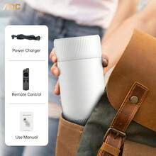 AOC Mini Projector With WiFi And Bluetooth, Portable Full HD 4K Projector With 180° Rotation Adjustment, 8000 Lumens, 220 ANSI Lumens, Automatic Keystone Correction, Home Projector For Phone/Laptop - White - View 7