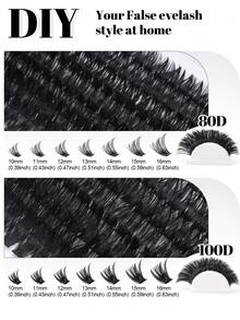 280pcs Soft Lash Clusters, 10-16mm D-Curl Mixed False Eyelash Clusters, DIY Eyelash Extension Kit Includes Lash Glue, Makeup Remover, Tweezers For Easy At-Home Application, Long-Lasting Eyelash Extension & Perming Set - White - View 9