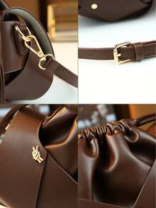 2026 New Fashion Woven Cloud Pleated Handbag, Shoulder Bag For Women - Coffee - View 5