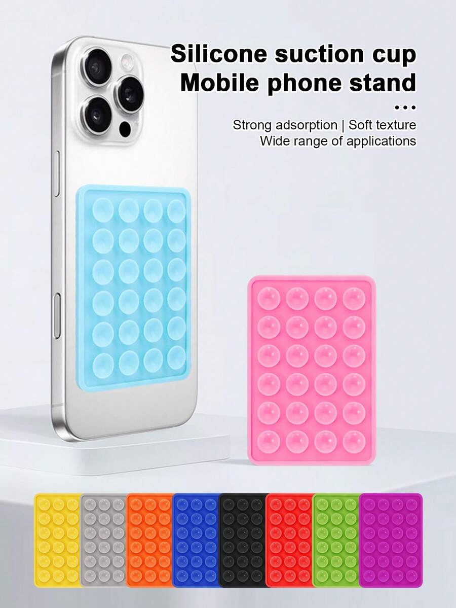 5pcs/Set Random Multifunctional Phone Holder, 10pcs/Set Random Square Silicone Single-Sided Adhesive Anti-Slip Suction Cup Phone Stand - Multicolor - View 1