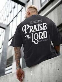100% Cotton Christian Jesus Shirts For Men Religious Praise The Lord Bible Verse Shirt Oversized Graphic Tees Acid Wash Tshirt- Unisex Women's & Men - 黑色 - 查看 3