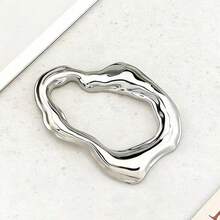 1件不对称精致时尚金属定制大号丝巾夹，女士胸针，简约优雅，适合日常佩戴和搭配服装 - 絲巾環 - 查看 12