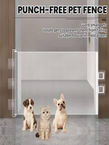 Retractable Pet Fence, Anti-Cat Escape Barrier, Pet Gate, Cat Door Stopper - Multicolor - View 7