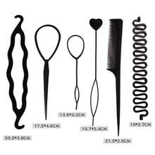 6pcs Hair Styling Tools Set, Children Hair Accessories Slouchy Hair Braider - A - View 4
