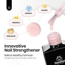 Beetles Rubber Base Gel Nail Polish, 6 Colors Nude Gel Polish Pink Peach Neutral Sheer French Tips Base Colors - 6 Colors Base Gel For Nails - 查看 2