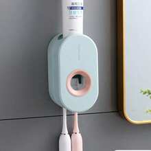 Soporte para cepillo de dientes y dispensador de pasta de dientes montado en la pared, ideal para uso en el baño - Multicolor - Ver 12