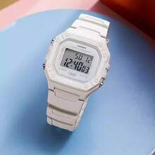 Casio 卡西欧 W-218HC 乳白色方形数字手表，50米防水，LED 背光，多功能，学生运动腕表 - 均碼 - 查看 7