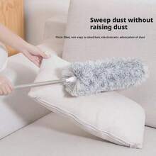 1 cây chổi quét quạt trần có thể kéo dài, chổi lau bụi, chổi lông vũ siêu mềm cán dài, dụng cụ vệ sinh trần và tường có thể thu gọn, chổi lau trần và quạt bằng sợi microfiber có thể tháo rời và giặt được, thích hợp cho nhà bếp, phòng khách, phòng ngủ, hành lang. - chổi phủi bụi - Xem 2