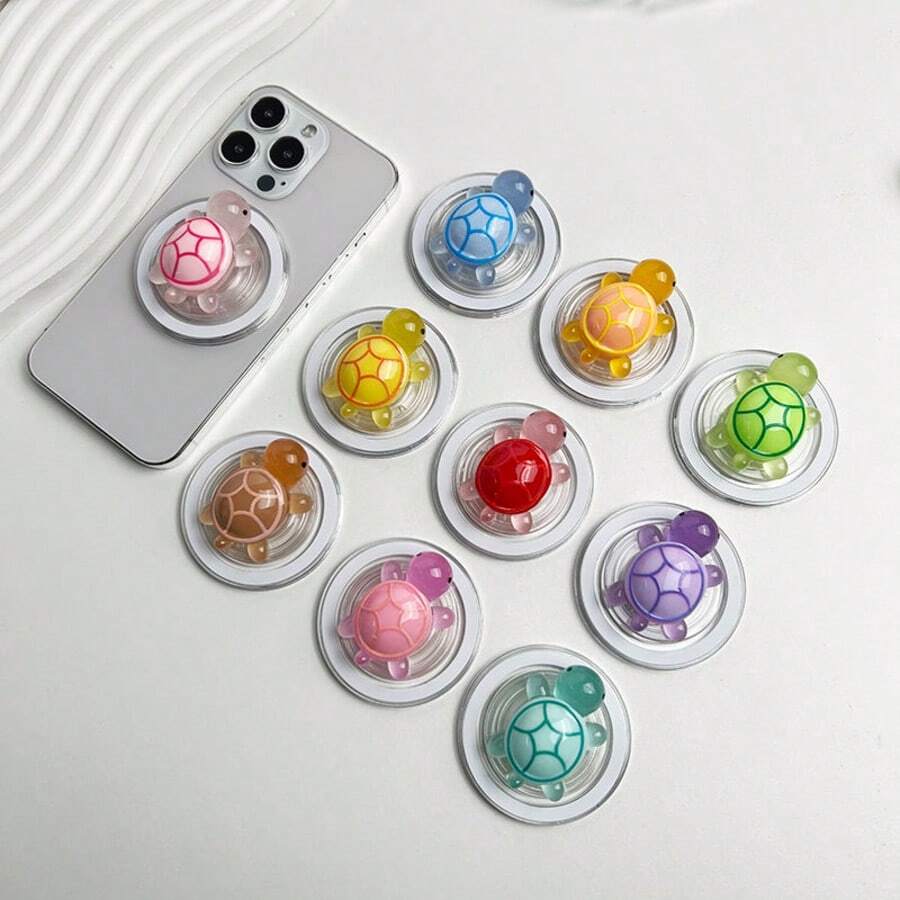 Cute Luminous Turtle Magnetic Phone Grip Holder Mini Resin Retractable Foldable Turtle Magnet Phone Stand.Pop Soket,