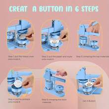 GCCSJ Button Maker Machine, Molds In 3 Sizes: 2.28", 1.25", And 1", 500 Buttons, 15 Fridge Magnets, 15 Bottle Openers, 15 Keychain, Pin Maker Machine Kit DIY, Circular Cutter In 3 Sizes,Badge Making Kit For Custom Badge, Photo Souvenir, Party Favors - A - Xem 4