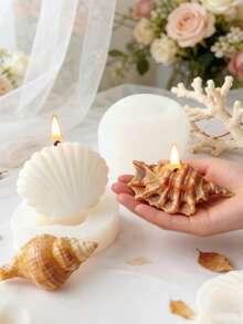 Multifunctional Seashell & Starfish Silicone Mold - Suitable For Candles, Handmade Soaps, Fondant Cakes, Chocolates - 3D Stereoscopic Design - Reusable - Seashell Mold - View 5