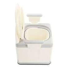 SENDERPICK Adult Potty Chair For Seniors Portable Toilet Bedside Commode Toilet - Grey and Beige - View 11