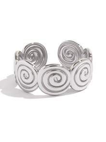 Frminee 2个/1个螺旋漩涡设计，18k镀金不锈钢开口环，波西米亚风格，简约独特设计，防水，适合日常佩戴和度假。 - 彩色 - 查看 8