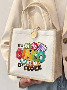 Set de 2 piezas de bolso casual con "Es la hora del bingo", conjunto de bolso y cartera de mujer de bingo, bolso y monedero, bolso de mujer de gran capacidad - Multicolor - Ver 15