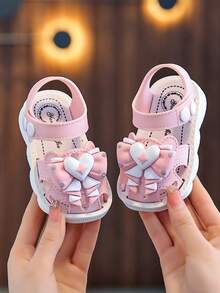 2026 New Breathable Toddler Sandals 0-4 Years Old, Soft Bottom Infant Walking Shoes, Bowknot Closed Toe Sandals For Summer - Pink - View 11
