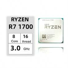 AMD Ryzen 7 1700 Procesador de 3.0GHz, 8 núcleos, 16 hilos, AM4, 65W, DDR4 CPU - Ver 3