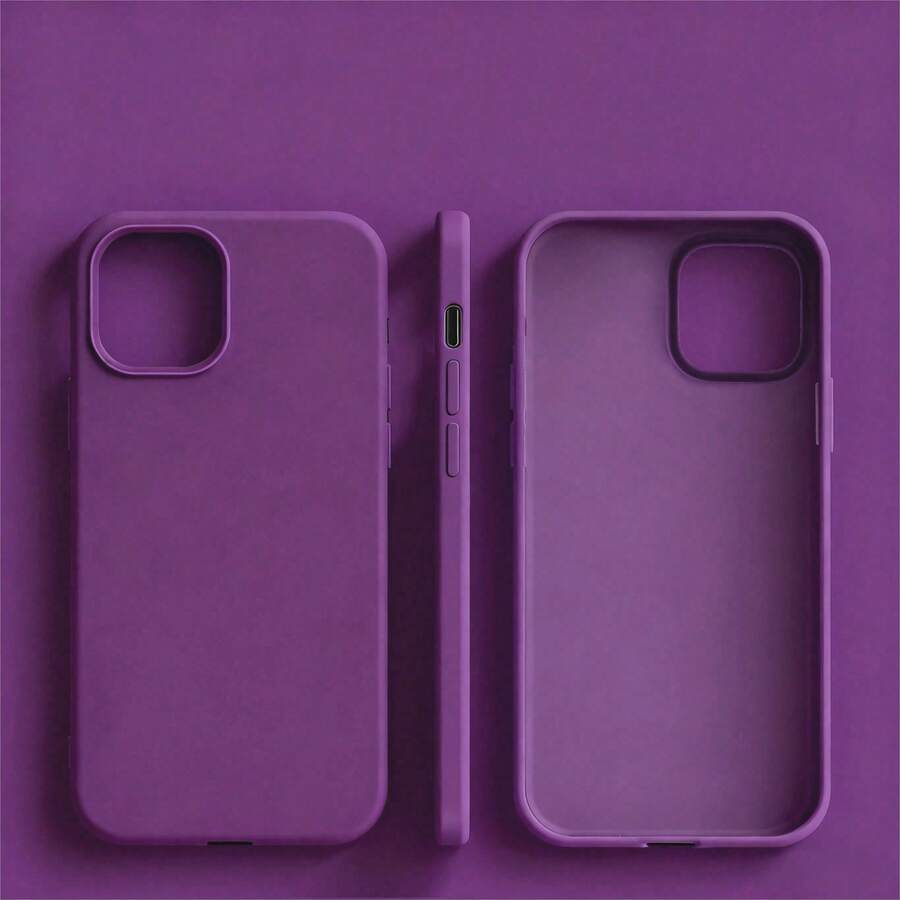Perfect Purple-Brown TPU Liquid Silicone Phone Case - Anti-Yellowing And Soft Protection For IPhone - Purple - View 1