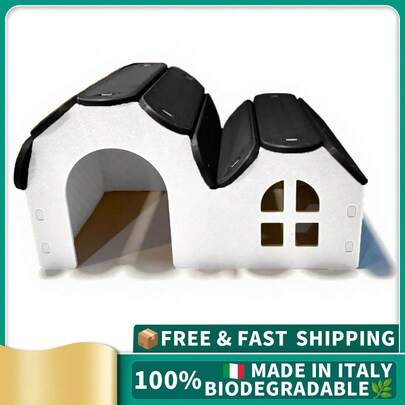 ORIZZONTE Chalet-Style Hamster House – Cozy, Colorful And Easy To Assemble, Shelter For Hamsters Or Small Animals, Cage Nest, Habitat Decoration, 14.5x9.6x8 Cm, Made In Italy, Shipping From Italy