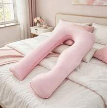 Full Body U Shape Pillow Ultra Soft Pregnancy Maternity Nursing Support Comfort - Pink - View 6
