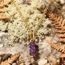 1件天然石珠吊坠项链 紫水晶虎眼石水晶 女士珠宝礼物 - 串珠吊墜項鍊 - 查看 14