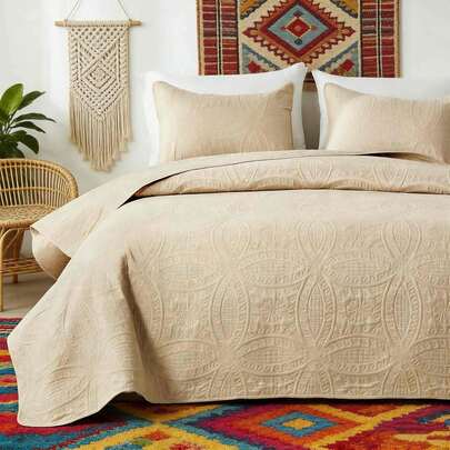 3 Pcs Bed Comforter Set,Queen Comforter Set,Edredones Para Cama Queen Size Quilt Bedding Set,As A Gift,Army Green Cozy Microfiber Quilt,Modern Geometric 3-Piece Set(1 Quilt+2 Pillow Shams) King 104''X96'' Ultra Soft Skin-Friendly Wrinkle-Resistant Stain-Resistant Anti-Fade Warm Fluffy Lightweight Breathable All-Season Bedding Set For Bedroom Living Room Home Dorm Decor