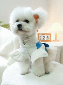 1 pieza Vestido para Mascota, Vestido de Perro Lindo y de Moda, Ropa para Mascotas - Vestido de Perlas - Azul - Ver 6