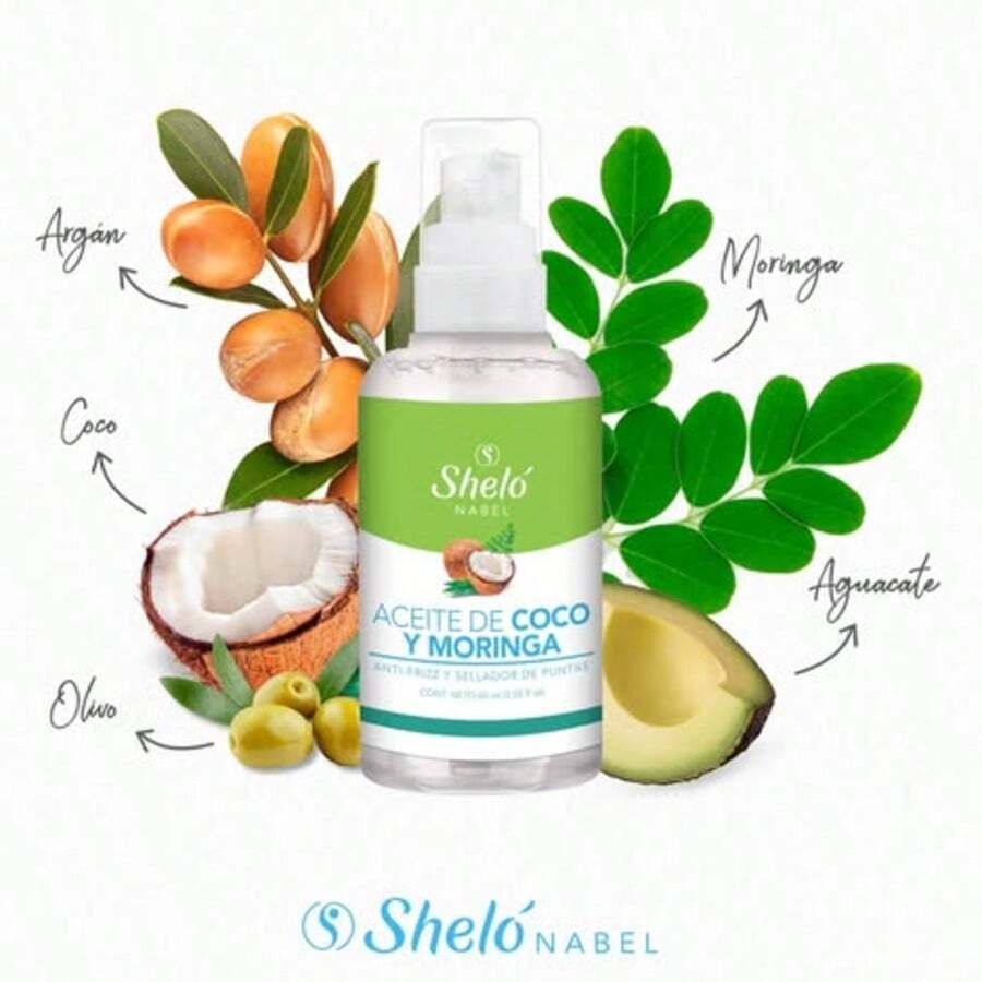 Aceite de Coco y Moringa Shelo, Anti-frizz y Sellador de Puntas - Coconut - Ver 1