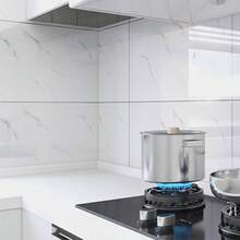 Deluxe 3D Marble Effect Vinyl Wall Tiles - 10/30pcs Set, Self-Adhesive, Waterproof, Easy To Clean, Multi-Functional For Kitchen, Bathroom, Living Room, Bedroom - Polyester, No Electricity Needed - Tile Stickers - View 10