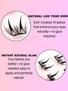 1 paire de faux cils de style coréen sans colle en forme de cerf, 60 bouquets haute capacité, C Curl 9mm naturel et papillonnant, spécialement conçus pour les débutants. Conception sans colle ne nécessitant aucune compétence, maquillage rapide et facile DIY, économisant le temps de maquillage. Doux et léger sur les yeux, créant des yeux de biche innocents, polyvalent pour un port quotidien. Réutilisable, très rentable, convient pour un usage personnel et en cadeau, cadeau de vacances idéal, adapté aux débutants! - C - Voir 8