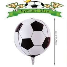 一套60英寸、50英寸、32英寸大型足球铝箔气球 - 4D足球派对装饰，适用于派对装饰、生日派对、迎婴派对、运动派对、世界杯、主题活动、世界杯庆祝活动 | 巨型铝箔氦气球 - 彩色 - 查看 10
