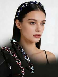 水钻发箍，刘海及碎发造型工具，简约发饰 - 彩色 - 查看 1