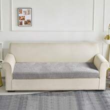 1-Seater 2pcs Set / 2-Seater 3pcs Set / 3-Seater 4pcs Set Waterproof Jacquard Big Leaf Sofa Seat Cushion Cover, Elastic Jacquard Sofa Slipcover, Furniture Seat Pad, Machine Washable - Light Grey - View 4