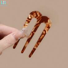 4pcs Elegant Retro U-Shaped Multicolor Hair Clips, New Chinese Style Bun Hairpin Accessories, Suitable For Daily Wear And Vacation, Headpiece, Hair Styling Pins - Multicolor - View 7