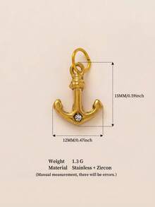 1件夏季清爽插画吊坠，手绘日常风格，18K镀金PVD不锈钢材质，适合DIY制作手链、脚链、项链、身体链等饰品。 - 彩色 - 查看 6