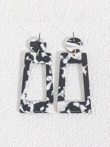 1 Pair Geometric Acrylic Stud Earrings - Multicolor - View 3