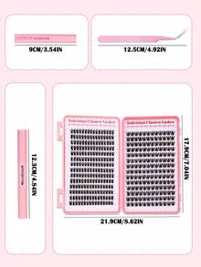 392pcs Eyelash Extension Kit, DIY Eyelash Extension Set, Individual Lash Cluster,Includes False Lashes, Bond&Seal, Remover, Tweezers, DIY Eyelash Extension Set, Lightweight Natural Curly Eyelashes, Thin And Lightweight, Suitable For Daily Use, Travel, Beginners, Weddings, Dates, Parties, Holidays - Black - View 6