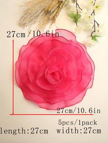 超大纯色欧根纱多层褶边布花，简约设计，适合 DIY 服装、婚纱、服装配饰 - 多色 - 查看 46