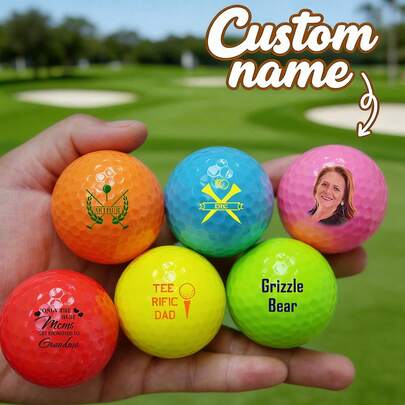 Bóng golf nhiều màu sắc theo yêu cầu, bóng golf cá nhân hóa, quà tặng cho người chơi golf, bóng golf một mặt hoặc hai mặt, thiết kế độc đáo.