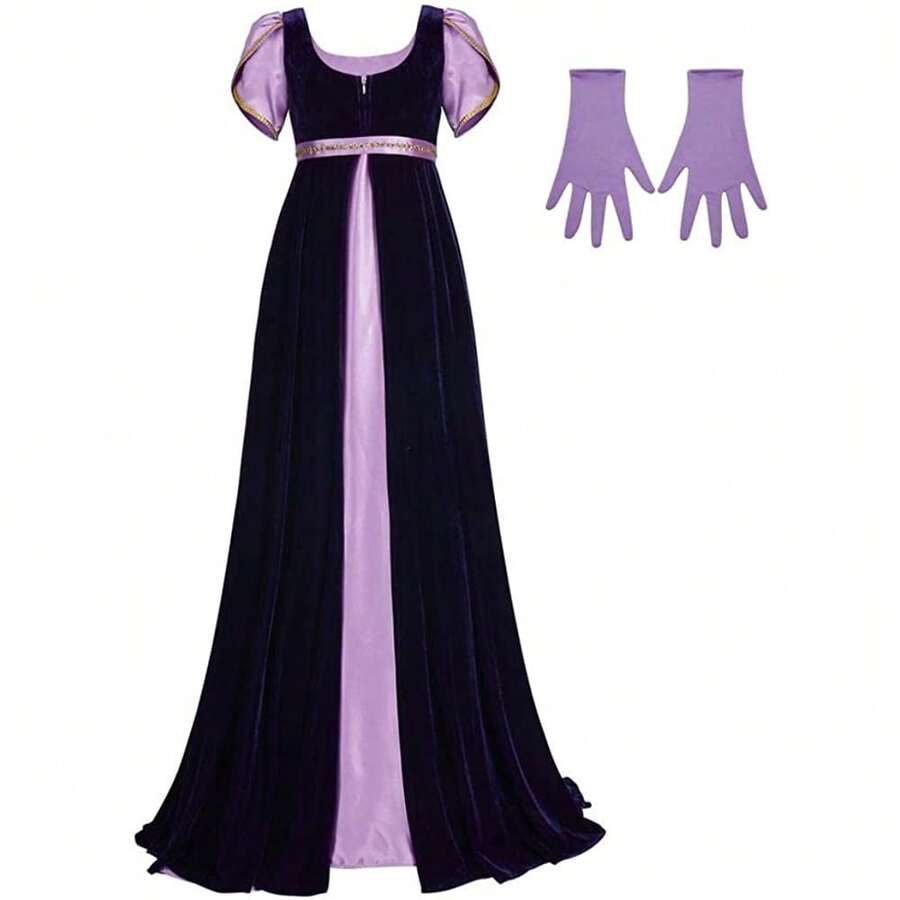 COS Regency Style Medieval Teapot Dress, Cosplay Costume, Stage Outfit, Cosplay Clothing - Purple - View 1