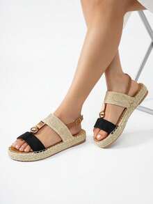 Women Flat Sandals - màu đen - Xem 2