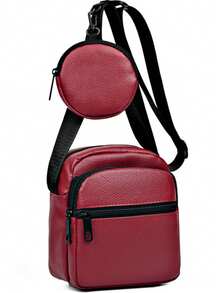 2pcs/Set Men's Mini Crossbody Bag And Coin Purse, Waterproof Adjustable Shoulder Strap, Travel Essential, Summer Accessory, Student Supplies, Graduation Gift - Multicolor - View 14