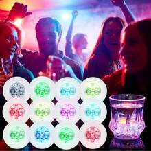 10个装LED杯垫灯、LED贴纸灯、LED瓶灯、杯架灯，7色RGB LED瓶灯，适用于葡萄酒瓶，可用于夜店、俱乐部、婚礼、酒吧、派对、圣诞节、万圣节装饰 - 彩色 - 查看 1