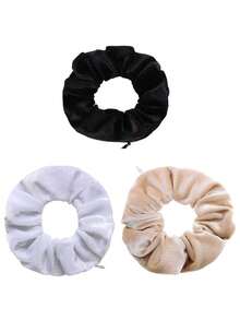 1/2/3/5/7/9/10pcs Silk Material Hair Ties With Hidden Pocket, Multi-Functional Hair Accessory Storage Bag, Portable Coin Purse, Beach Bag, Back To School Essential, Non-Waterproof Travel Supplies, Back To School Season Study Supplies, Holiday Camping Essential, Vacation Accessory, Mini Summer Style, Suitable For Women And Girls, Velvet Headband, Hidden Pocket Headband, Suitable For Storing Keys, Dollars, Lipstick And Other Small Items. - Multicolor - View 30