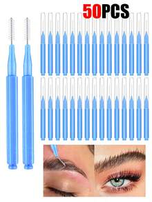 200件套带盖眉刷套装，包含眉毛修剪器、睫毛夹、染色工具、眉睫造型配件 - 彩色 - 查看 13