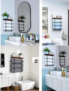 (2-7 Daysmust Arrive)Towel Rack Wall Mounted, Bathroom Towel Storage, Wall Towel Holder, Bathroom Organizer, Shower Organizer Rack, Bath Towel Racks For Bathroom Towel Storage Rack With Shelve For Rolled Towel Organizer, Shower Caddy, Wall Mounted Bathroom Shelves Over Toilet For Bathroom, Kitchen, Bedroom, Living Room, Home Decor, Bathroom Decor And Accessories, Bathroom Organizer, Shower Accessories, Room Decor, Bathroom Decor, Shelves, Bathroom Accesssories, Bathroom Storage, Bathroom Orginazor, Bathroom Shelves, Minimalist Design Storage Organizer For Large Towels, Small Towels, Hand Towels, Halloween/Christmas Gifts, Back-To-School Season, Shower Caddy, Apartment Essentials, Wall Deocr, Bathroom Orginazor, Wall Decor, Hooks, Vanity Accerories, Shower Shelves, Bathroom Decor And Accessories, Wall Shelf, Toilet Paper Holder, Home Accesssories, Shower Organizer, Bathroom Tray, Perfume Tray, Floating Shelves For Wall - 彩色 - 查看 5
